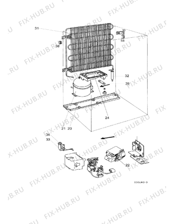 Взрыв-схема холодильника Zanussi ZT155R - Схема узла Cooling system 017